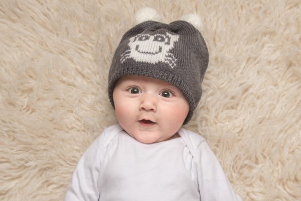 Baby Bobble Hat - Crab - Charcoal